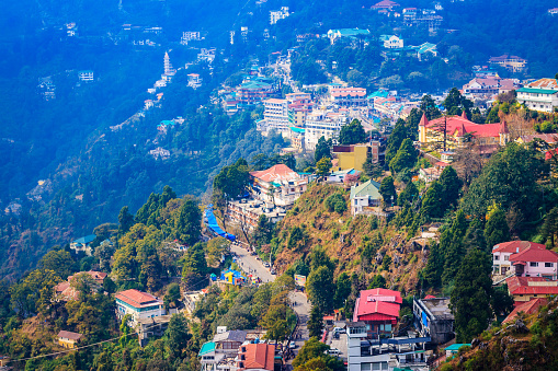 top view of famous hill station mussoorie in India